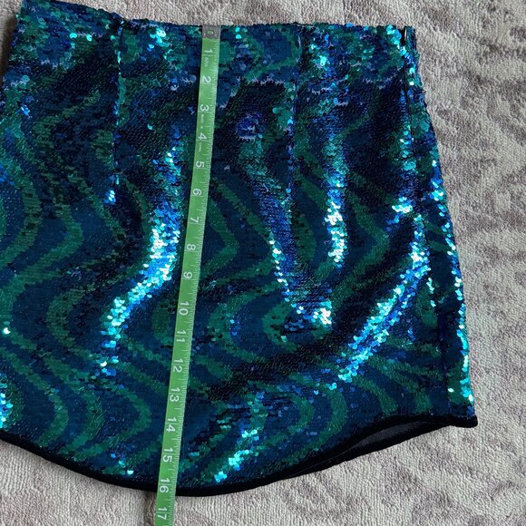 NWT Zara Sequin High Waisted Mini Skirt - Picture 7 of 8
